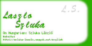 laszlo szluka business card
